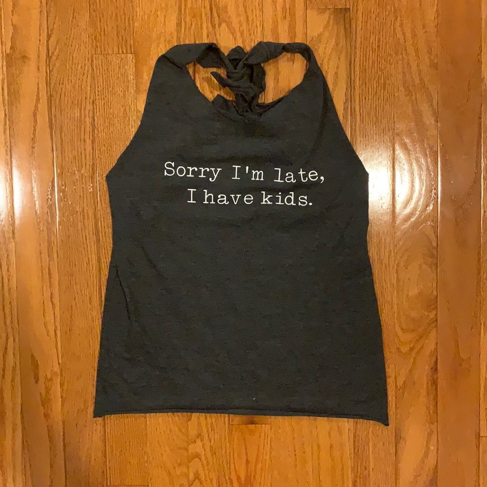 Racerback tank top with fun quote grey xs